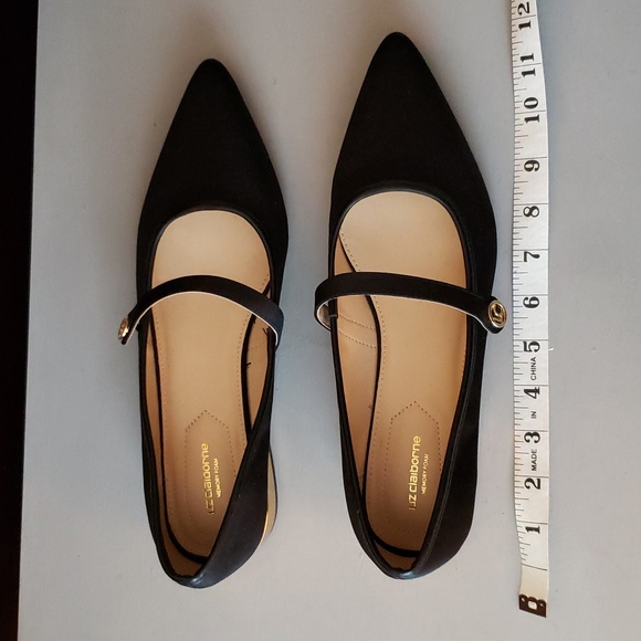 Liz Claiborne Santry ballet flat satin finish w/ gold heel NWOT - Picture 8 of 8
